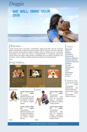 Dog Care - простой бесплатный HTML шаблон - макет