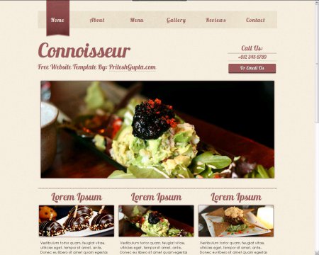 Сonnoisseur - отличный шаблон для сайтов про еду!
