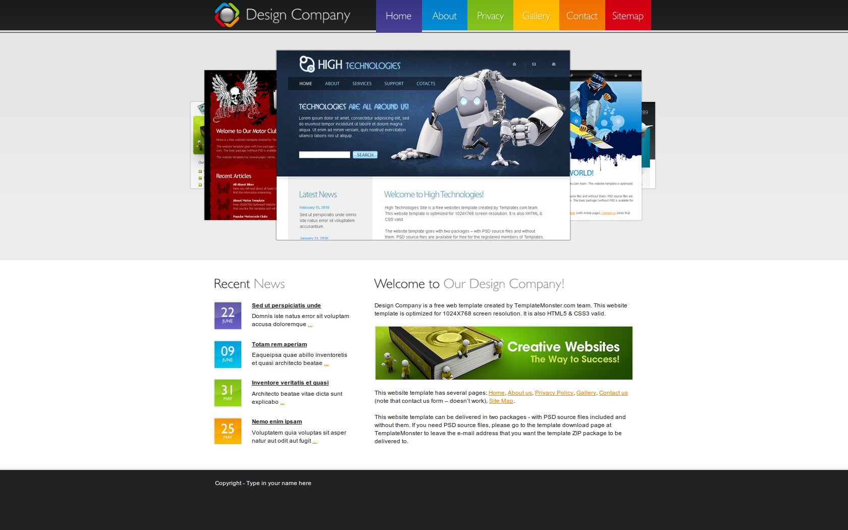 Website Template For Design Company